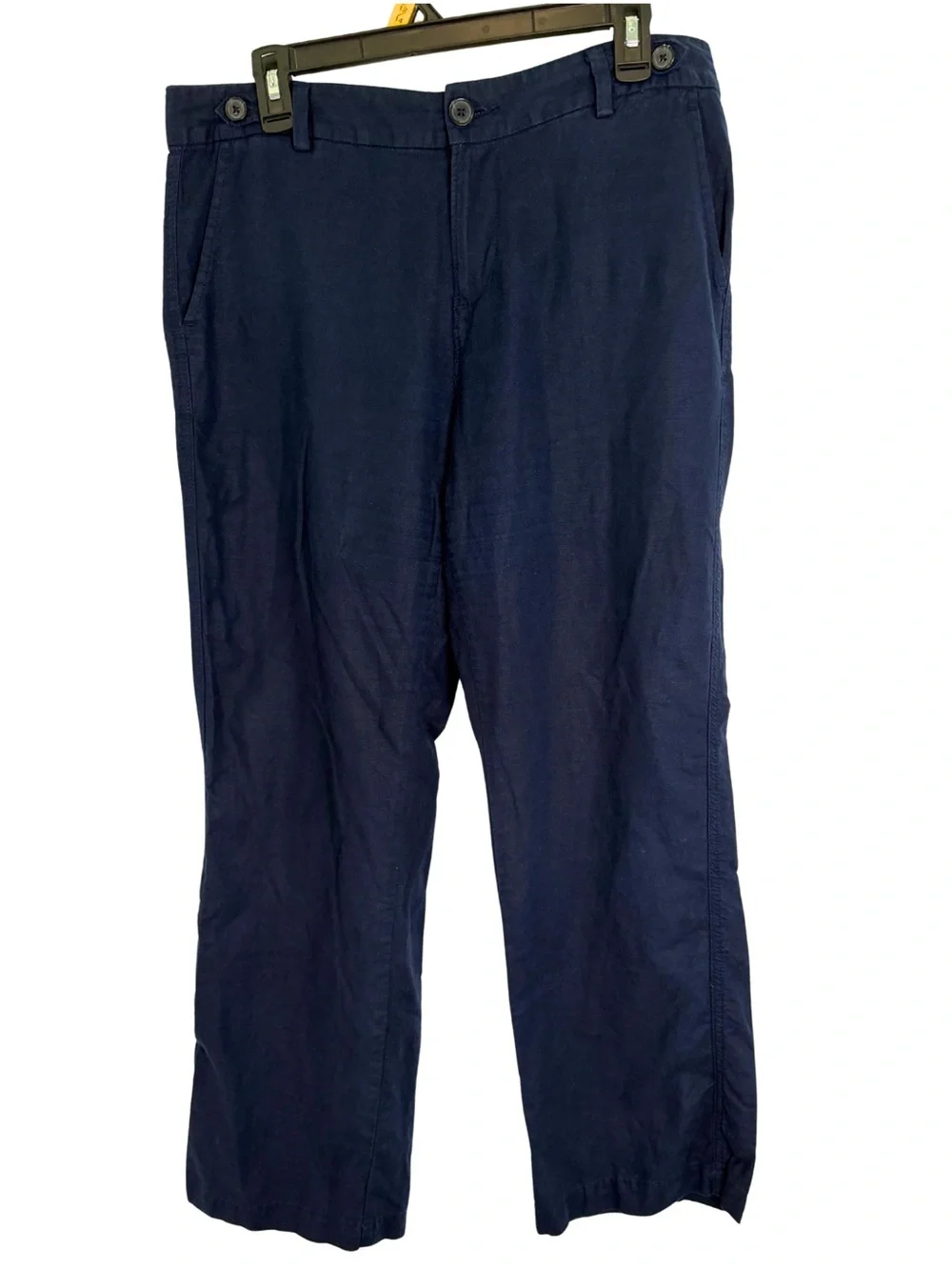 Banana Republic Navy Blue Linen Blend Wide Leg Pants